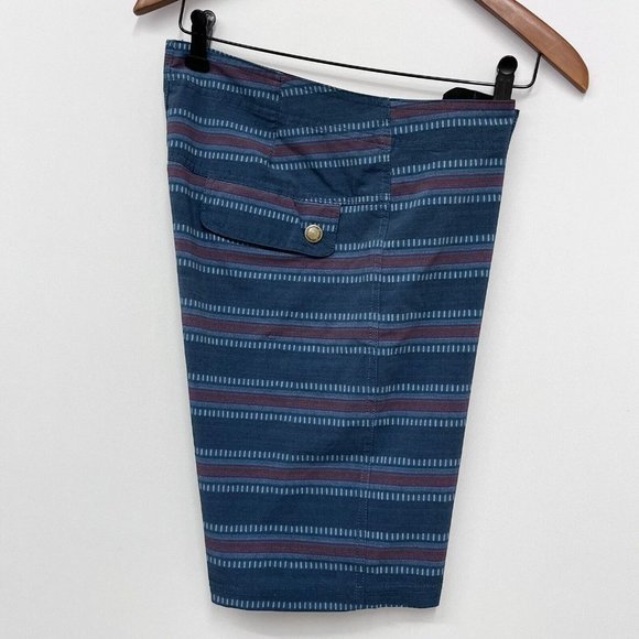 Roark Revival Men's Swim Board Shorts Teal/Red Striped Polyester/Spandex Size 30 - Picture 7 of 10